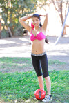 Megan Salinas de grote tieten voetbal meisje